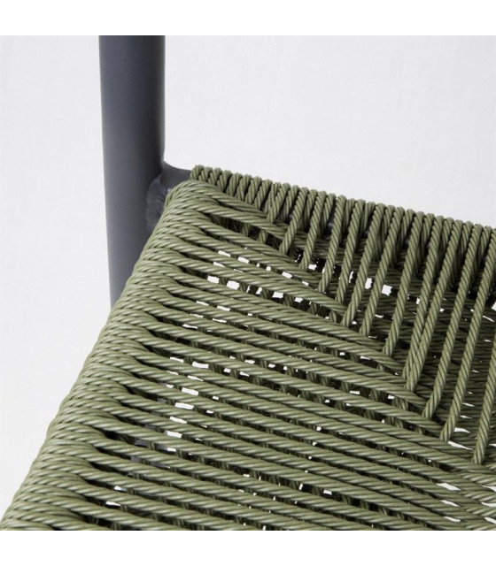TABOURET DE BAR D'EXTERIEUR EN ROTIN PE TRESSE EDEN VERT LOT DE 2 dans TABOURET