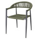 FAUTEUIL D'EXTERIEUR EN ROTIN PE TRESSE EDEN VERT LOT DE 4