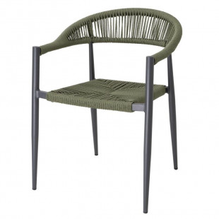 FAUTEUIL D'EXTERIEUR EN ROTIN PE TRESSE EDEN VERT LOT DE 4 dans FAUTEUIL