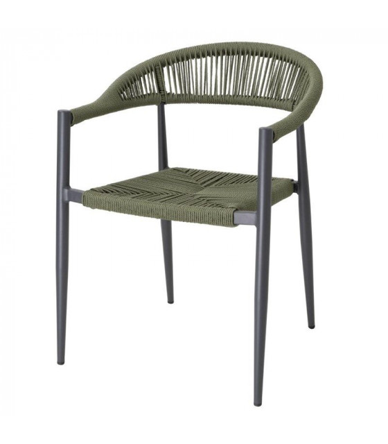 FAUTEUIL D'EXTERIEUR EN ROTIN PE TRESSE EDEN VERT LOT DE 4 dans FAUTEUIL