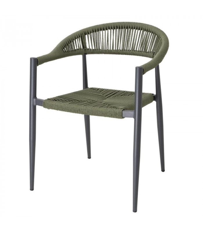 FAUTEUIL D'EXTERIEUR EN ROTIN PE TRESSE EDEN VERT LOT DE 4 dans FAUTEUIL