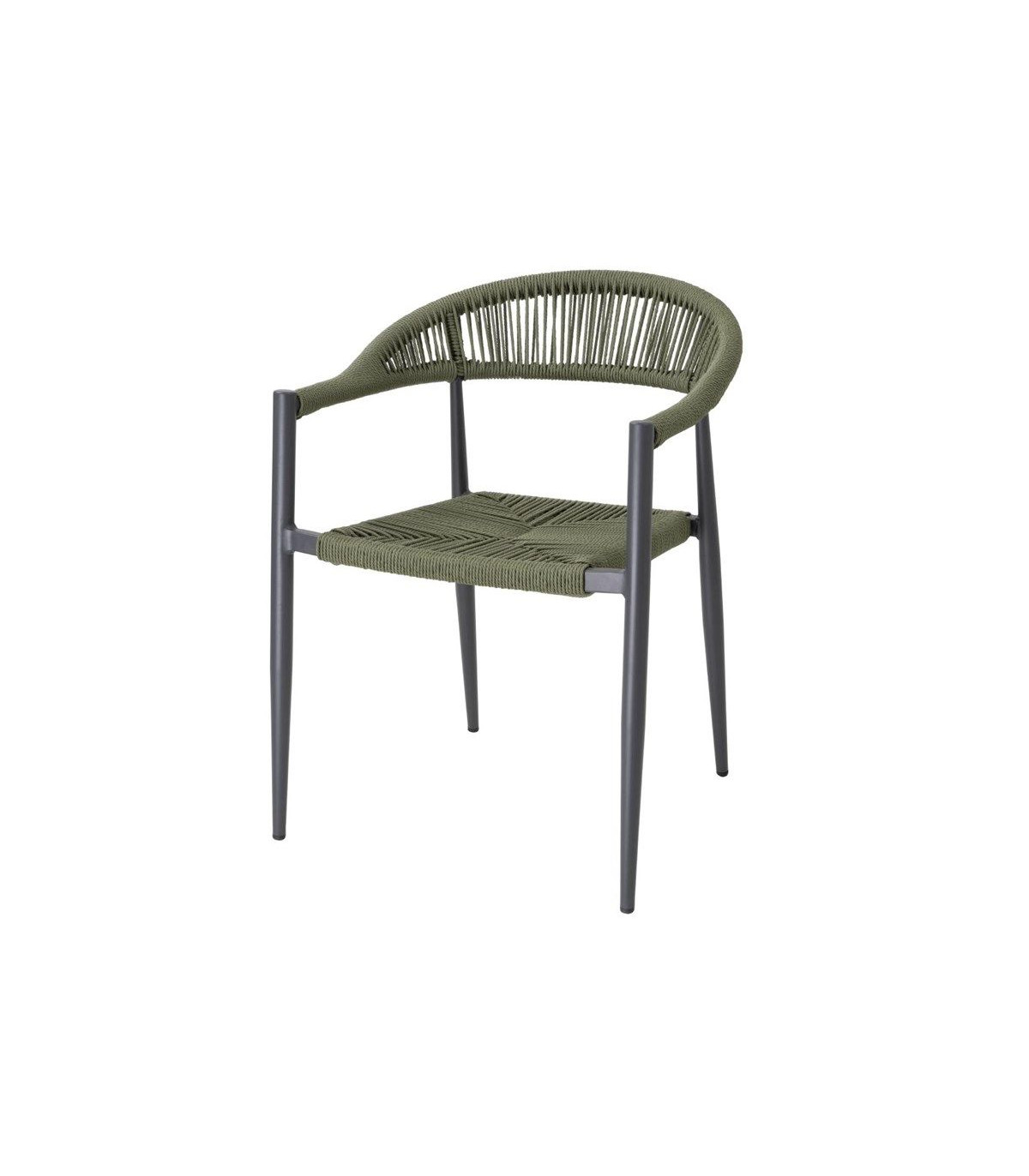 FAUTEUIL D'EXTERIEUR EN ROTIN PE TRESSE EDEN VERT LOT DE 4 dans FAUTEUIL