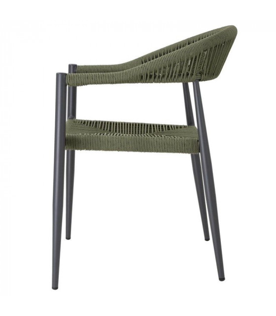 FAUTEUIL D'EXTERIEUR EN ROTIN PE TRESSE EDEN VERT LOT DE 4 dans FAUTEUIL