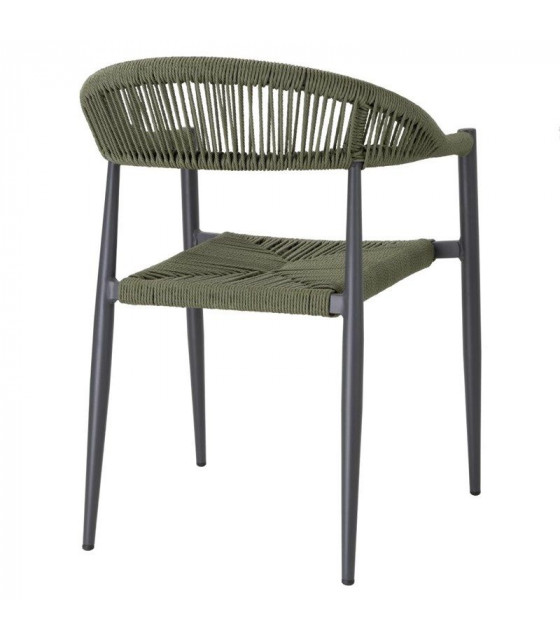 FAUTEUIL D'EXTERIEUR EN ROTIN PE TRESSE EDEN VERT LOT DE 4 dans FAUTEUIL