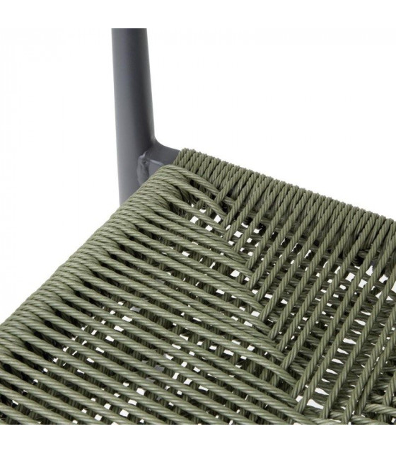 FAUTEUIL D'EXTERIEUR EN ROTIN PE TRESSE EDEN VERT LOT DE 4 dans FAUTEUIL