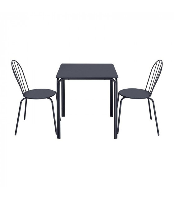 TABLE CARREE EN ACIER ADELINE 700MM BLEU-GRIS ARDOISE dans TABLE ACIER