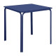 TABLE CARREE EN ACIER ADELINE 700MM BLEU MARINE