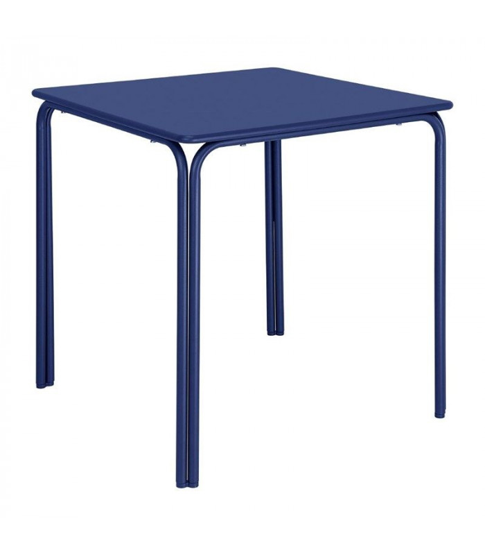 TABLE CARREE EN ACIER ADELINE 700MM BLEU MARINE dans TABLE ACIER