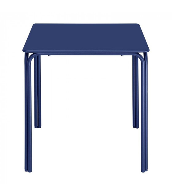 TABLE CARREE EN ACIER ADELINE 700MM BLEU MARINE dans TABLE ACIER