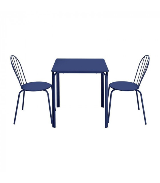 TABLE CARREE EN ACIER ADELINE 700MM BLEU MARINE dans TABLE ACIER
