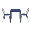 TABLE CARREE EN ACIER ADELINE 700MM BLEU MARINE dans TABLE ACIER