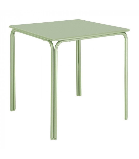 TABLE CARREE EN ACIER ADELINE 700MM VERT CLAIR dans TABLE ACIER