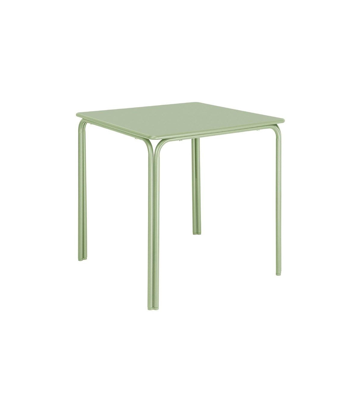 TABLE CARREE EN ACIER ADELINE 700MM VERT CLAIR dans TABLE ACIER