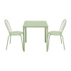 TABLE CARREE EN ACIER ADELINE 700MM VERT CLAIR dans TABLE ACIER
