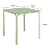 TABLE CARREE EN ACIER ADELINE 700MM VERT CLAIR dans TABLE ACIER