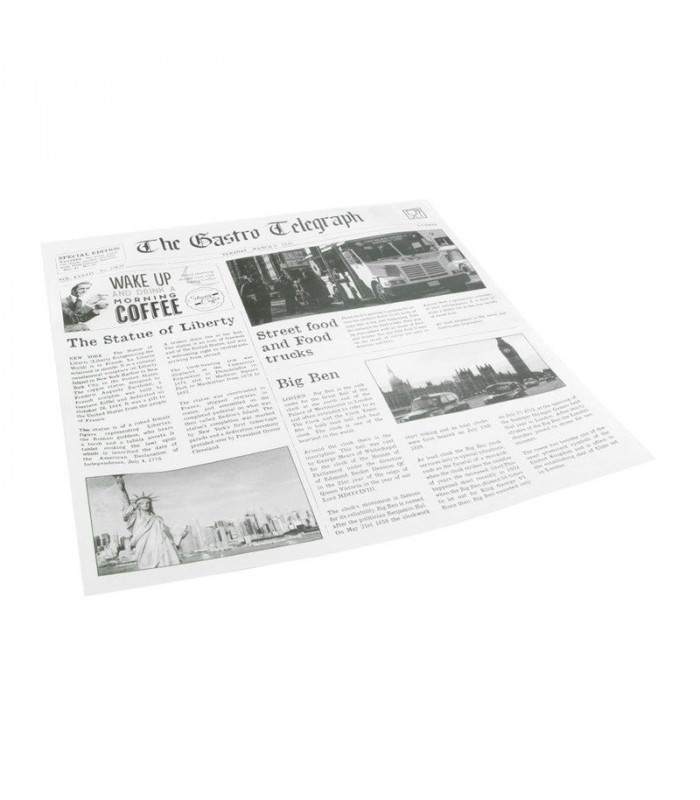 PAPIER INGRAISSABLE IMPRIME JOURNAL 2 COTES OUVERTS 300X300MM LOT DE 300 dans EMBALLAGE EN CARTON ET PAPIER