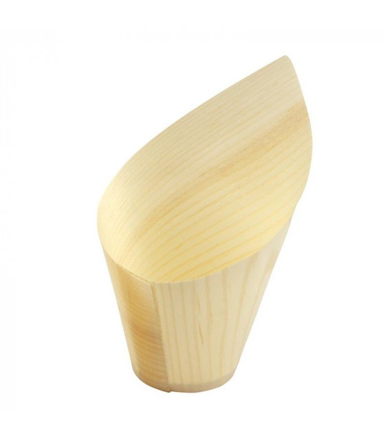 COUPELLES OBLIQUES EN BOIS FSC© SIER DISPOSABLES 220ML LOT DE 30 dans EMBALLAGE EN BOIS