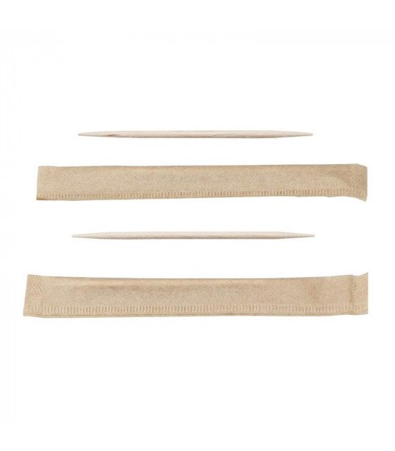 CURE-DENTS EN BOIS FSC© SIER DISPOSABLES 65MM LOT DE 1000 dans EMBALLAGE EN BOIS