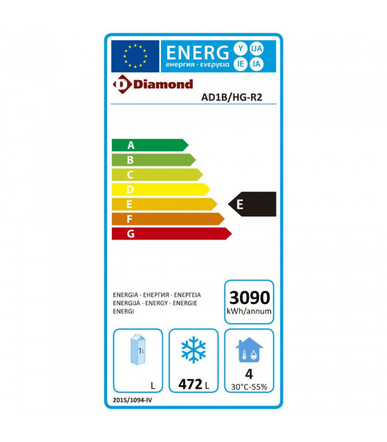 ARMOIRE DE CONGELATION VENTILEE 700LT GN2/1 DIAMOND dans CONSERVATEUR INOX