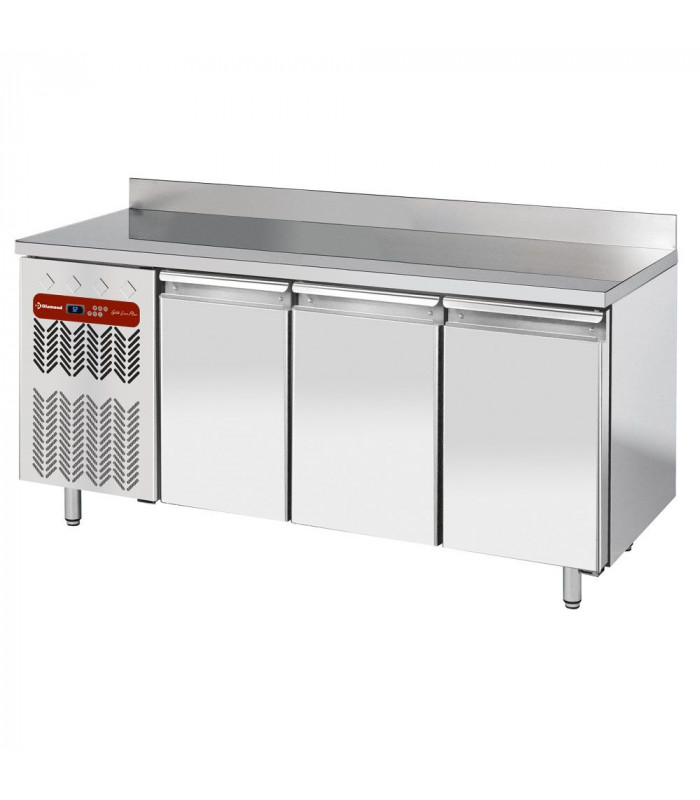 TABLE FRIGORIFIQUE MURALE VENTILEE 3 PORTES GN1/1 405LT GROUPE A GAUCHE DIAMOND dans TABLES REFRIGEREES