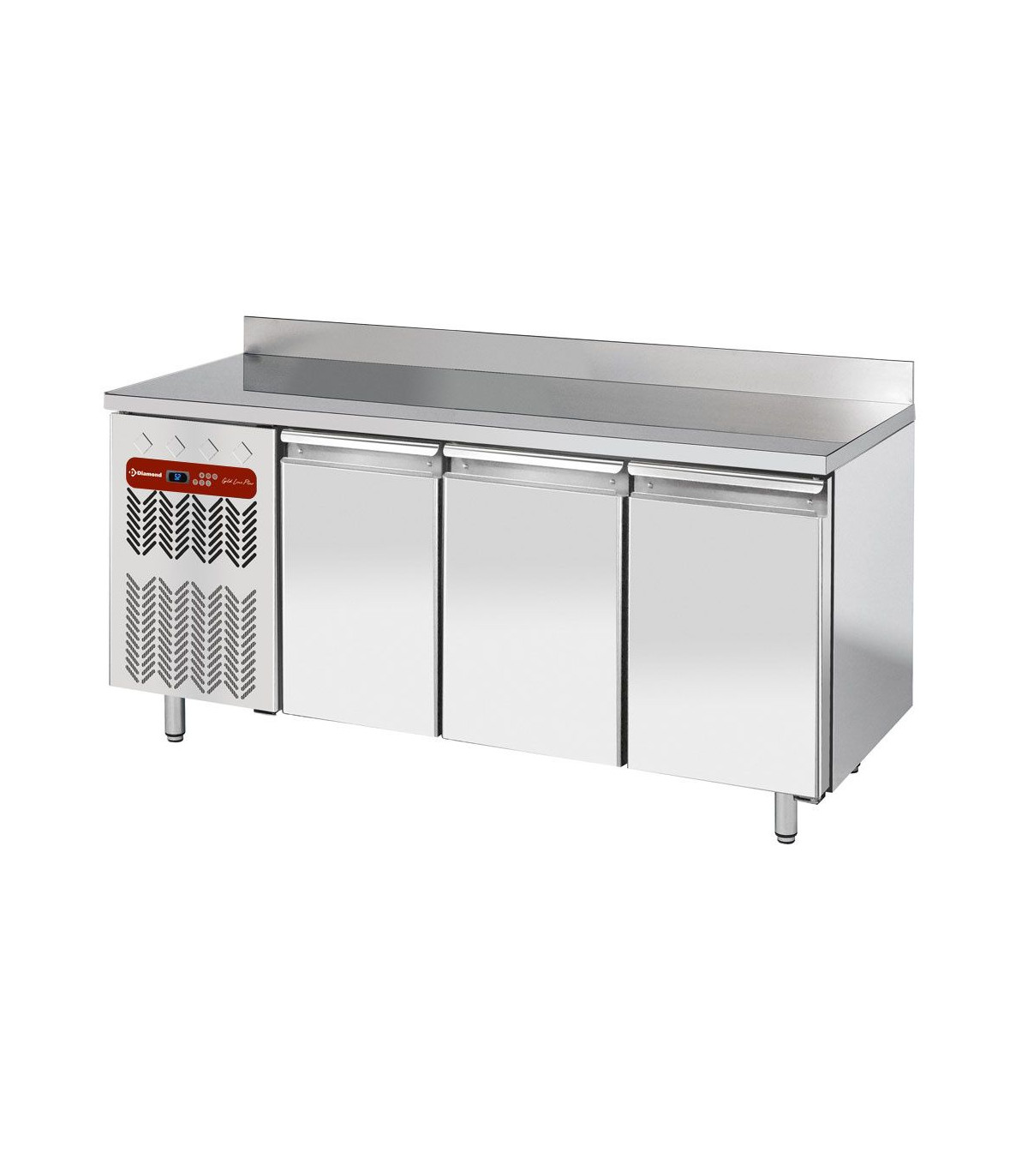 TABLE FRIGORIFIQUE MURALE VENTILEE 3 PORTES GN1/1 405LT GROUPE A GAUCHE DIAMOND dans TABLES REFRIGEREES