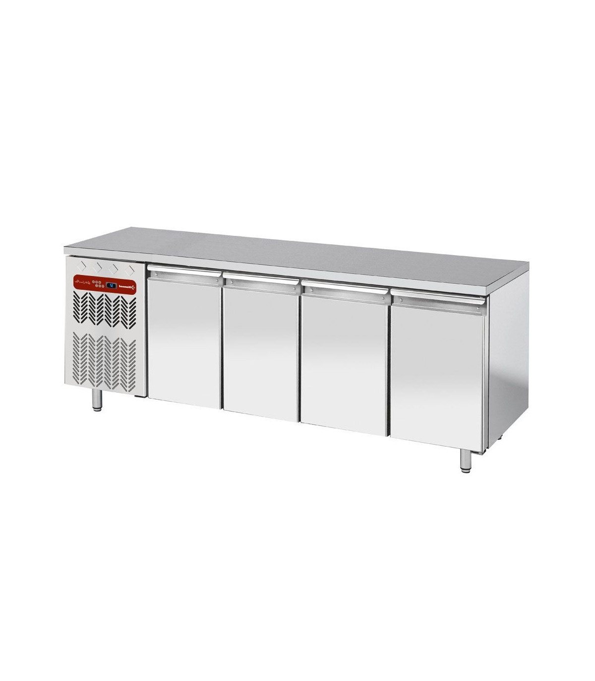 TABLE FRIGORIFIQUE VENTILEE 4 PORTES GN1/1 GROUPE A GAUCHE DIAMOND dans TABLES REFRIGEREES