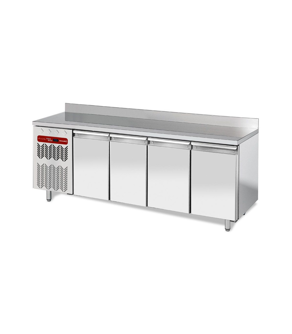 TABLE FRIGORIFIQUE MURALE VENTILEE 4 PORTES GN1/1 550LT GROUPE A GAUCHE DIAMOND dans TABLES REFRIGEREES