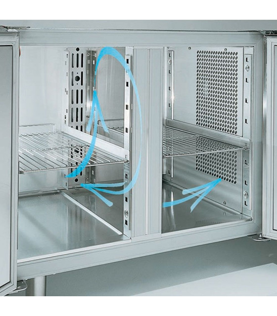 TABLE DE CONGELATION MURALE VENTILEE 2 PORTES GN1/1 260LT DIAMOND dans TABLES REFRIGEREES
