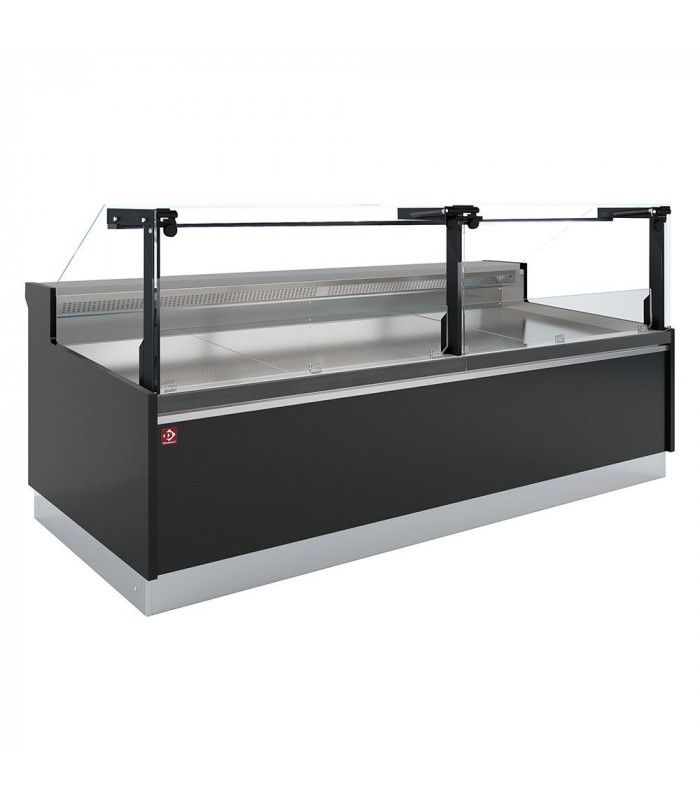COMPTOIR VENTILE AVEC RESERVE VITRE VERTICALE 90° AVEC RELEVAGE A PISTON 193.5CM DIAMOND dans COMPTOIR