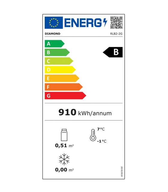REFROIDISSEUR DE BOUTEILLES 2 PORTES VITREES 320LT PIEDS REGLABLES DIAMOND dans FRIGOS BAR