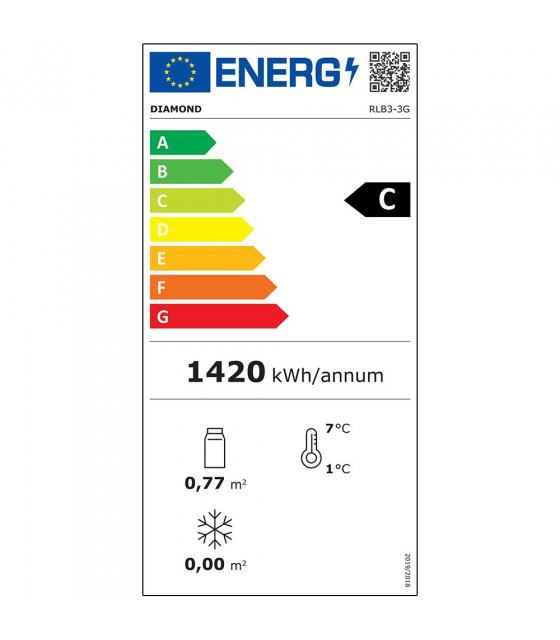 REFROIDISSEUR DE BOUTEILLES 3 PORTES VITREES 500LT PIEDS REGLABLES DIAMOND dans FRIGOS BAR