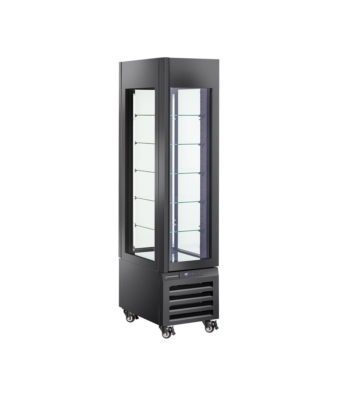 VITRINE FULL VITREE 260LT 5 NIVEAUX EN VERRE VENTILEE PASTRY NOIR DIAMOND dans CONGELATEURS VITRINES