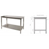 TABLE INOX L:1600 MM X P:600 MM X H:900 MM - 1 sous-tablette - plan de travail INOX dans HORS CLASSEMENT