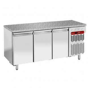 TABLE FRIGORIFIQUE VENTILEE 3 PORTES + TOP GRANIT DIAMOND dans TABLES REFRIGEREES