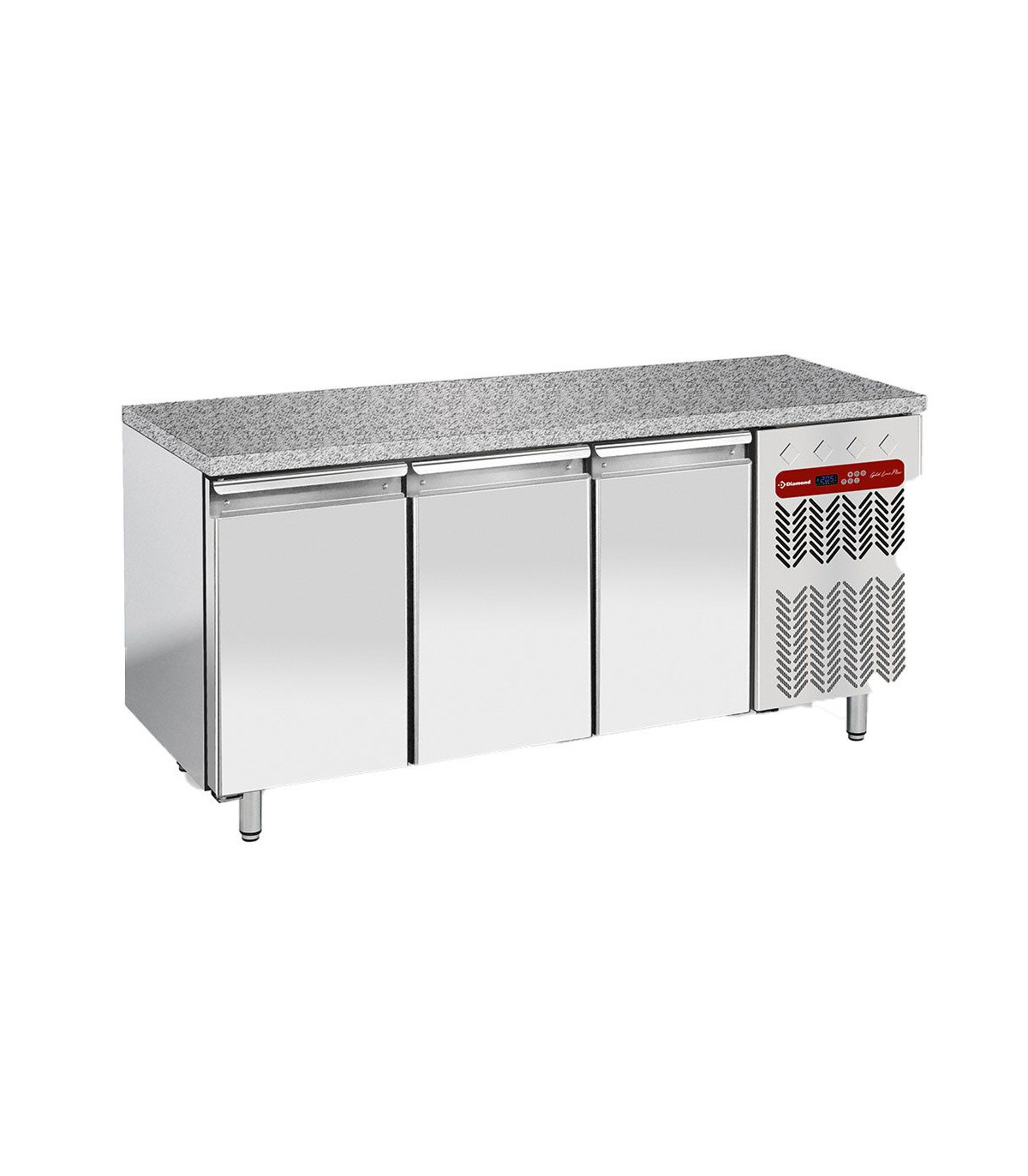 TABLE FRIGORIFIQUE VENTILEE 3 PORTES + TOP GRANIT DIAMOND dans TABLES REFRIGEREES