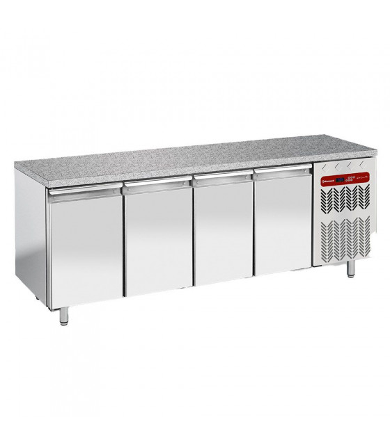 TABLE FRIGORIFIQUE VENTILEE 4 PORTES EN 600X400 + TOP EN GRANIT DIAMOND dans TABLES REFRIGEREES