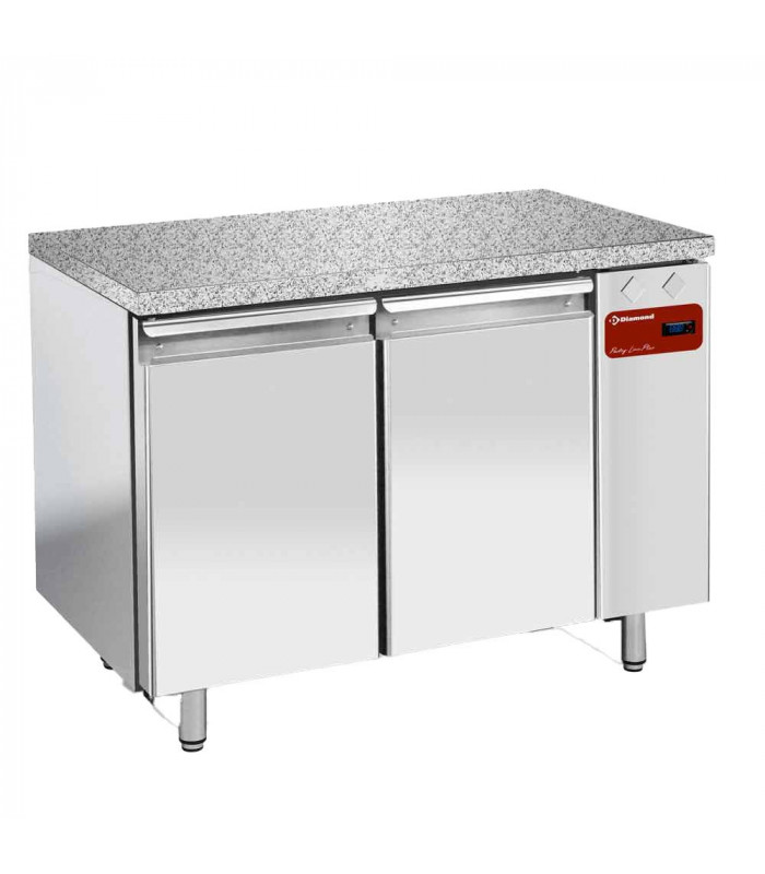 TABLE FRIGORIFIQUE VENTILEE 2 PORTES EN 600X400 + TOP EN GRANIT SANS GROUPE DIAMOND dans TABLES REFRIGEREES