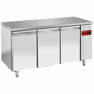 TABLE FRIGORIFIQUE VENTILEE 3 PORTES EN 600X400 + TOP EN GRANIT SANS GROUPE DIAMOND dans TABLES REFRIGEREES