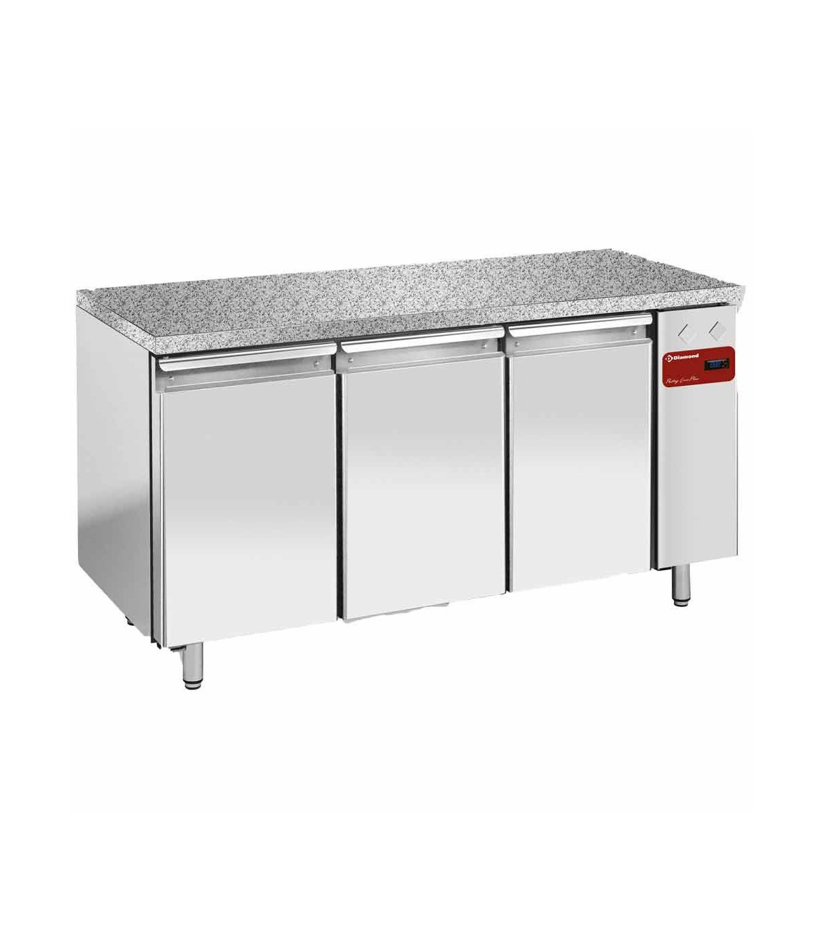 TABLE FRIGORIFIQUE VENTILEE 3 PORTES EN 600X400 + TOP EN GRANIT SANS GROUPE DIAMOND dans TABLES REFRIGEREES