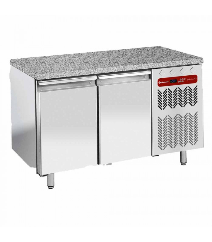 TABLE NEGATIVE VENTILEE 2 PORTES EN 600X400 + TOP EN GRANIT DIAMOND dans TABLES REFRIGEREES
