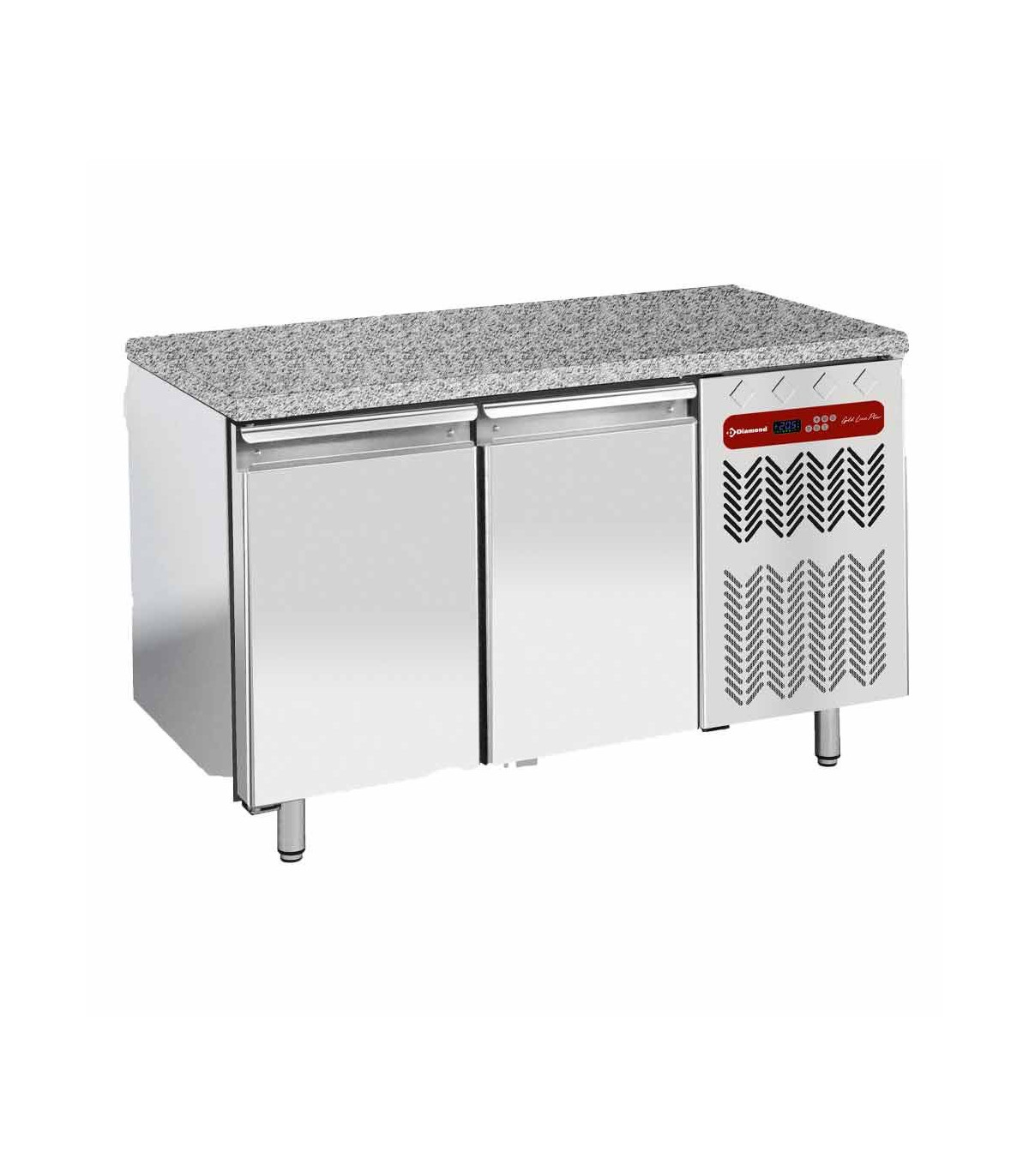 TABLE NEGATIVE VENTILEE 2 PORTES EN 600X400 + TOP EN GRANIT DIAMOND dans TABLES REFRIGEREES