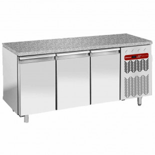 TABLE NEGATIVE VENTILEE 3 PORTES EN 600X400 + TOP EN GRANIT DIAMOND dans TABLES REFRIGEREES
