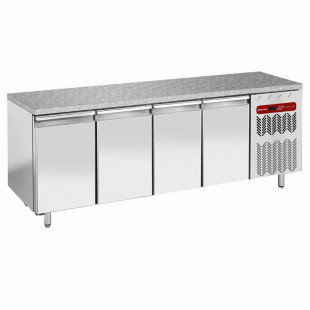 TABLE NEGATIVE VENTILEE 4 PORTES EN 600X400 + TOP EN GRANIT DIAMOND dans TABLES REFRIGEREES