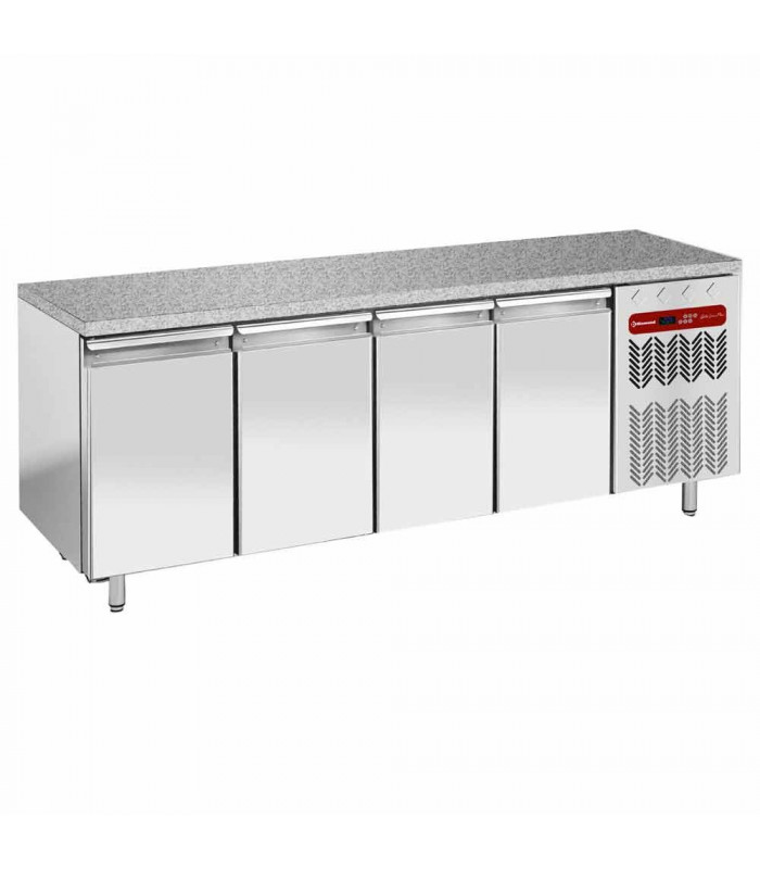TABLE NEGATIVE VENTILEE 4 PORTES EN 600X400 + TOP EN GRANIT DIAMOND dans TABLES REFRIGEREES