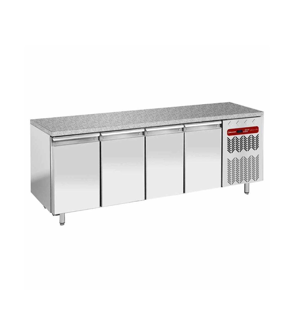 TABLE NEGATIVE VENTILEE 4 PORTES EN 600X400 + TOP EN GRANIT DIAMOND dans TABLES REFRIGEREES