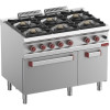 FOURNEAU 6 FEUX VIFS FOUR GAZ GN2/1 SUR ARMOIRE NEUTRE DIAMOND dans GAZ