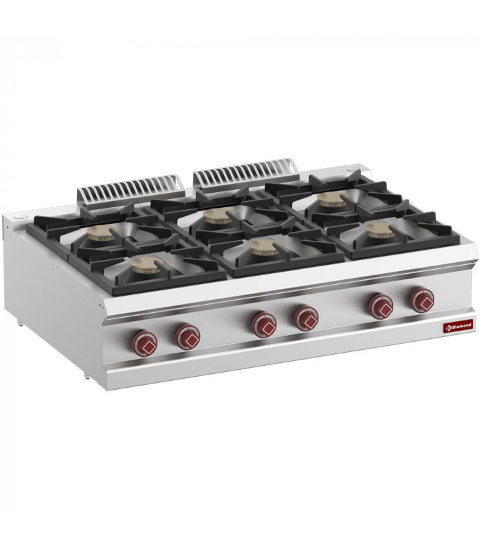 CUISINIERE GAZ 6 FEUX VIFS TOP DIAMOND dans GAZ
