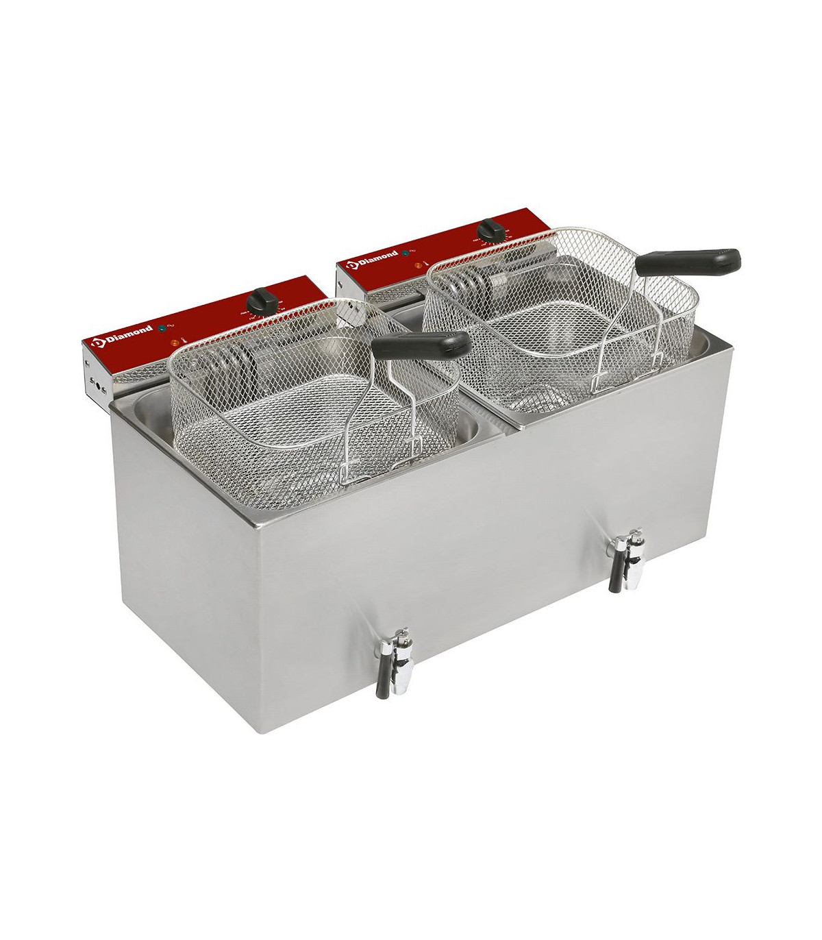 FRITEUSE DE TABLE ELECTRIQUE 2X12LT + ROBINET DE VIDANGE DIAMOND dans ELECTRIQUE