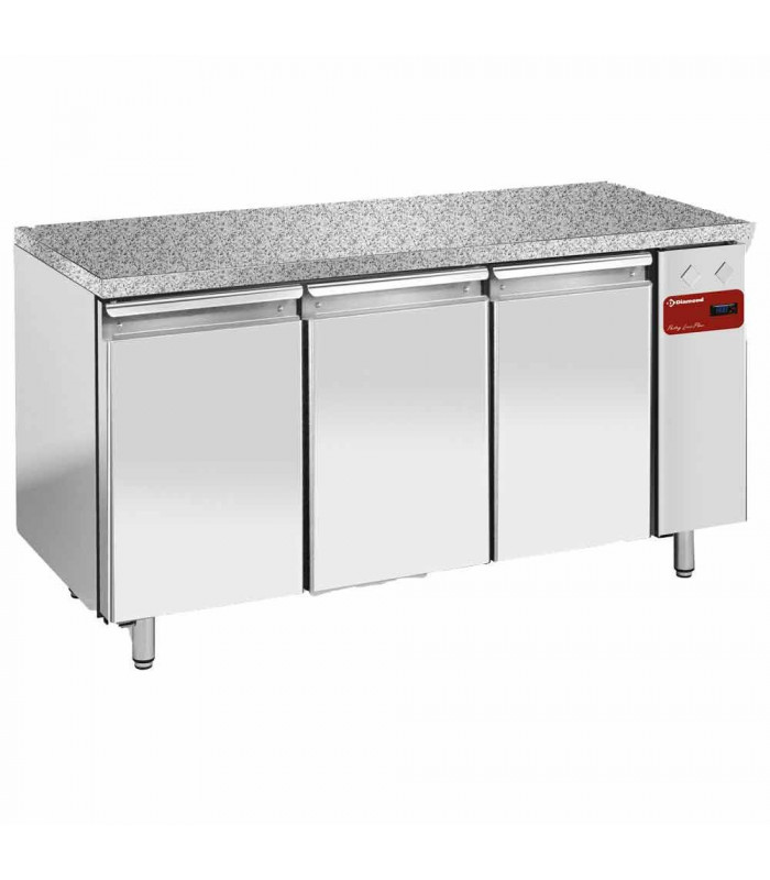 TABLE NEGATIVE VENTILEE 3 PORTES EN 600X400 + TOP EN GRANIT SANS GROUPE DIAMOND dans TABLES REFRIGEREES