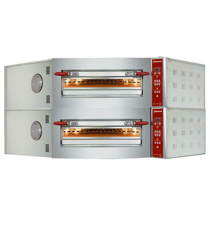FOUR ELECTRIQUE D'ANGLE 2 CHAMBRES 2X8 PIZZAS Ø350MM DIAMOND dans FOUR PIZZA